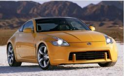 Bright  yellow Nisan sport car pictures.JPG