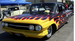 Picture of custome car with fire pattern painting.PNG