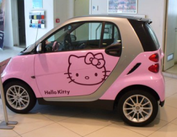 Hellow Kitty smart car in pink.PNG