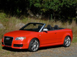Bright red convertable sport car with model 2008 Audi RS4 Cabriolet photos.PNG