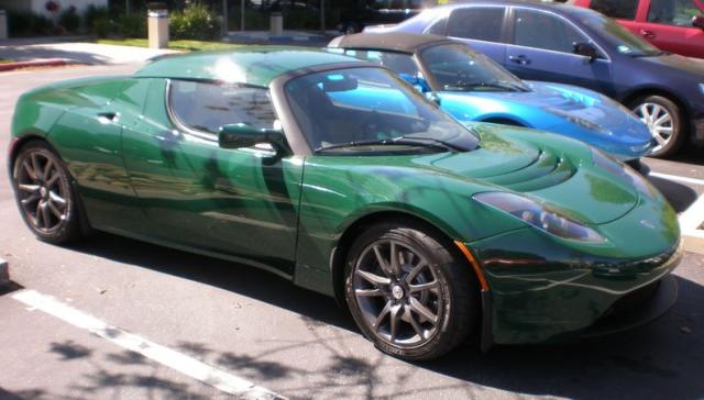Unique colored car Tesla Roadster.JPG