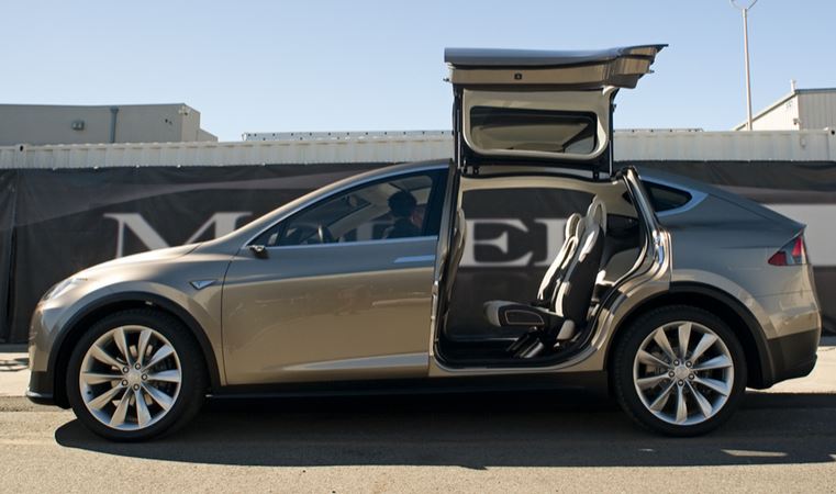 Tesla Model X Side Exterior Gullwing Open doors.JPG