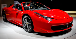 Newest Ferrari cars pictures of Ferrari 458 Spider in bright red.PNG