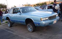 Light blue vintage lowrider car.JPG