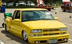 Lowrider yellow Chevy truck.JPG