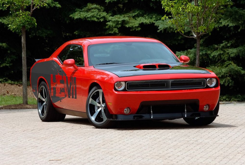 2009 Dodge muscle car in red.jpg