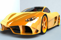 Bright yellow Ferrari race cars picture_futuristic looking cars picture