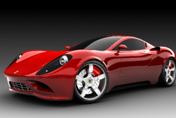 Cool race cars picture of a red Ferrari